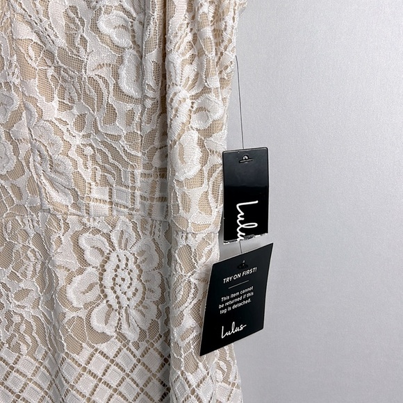 Lulus Heartfelt Thoughts White Lace Sleeveless Bodycon Midi Dress size XS NWT - Picture 9 of 10